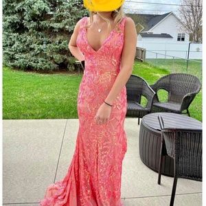 Jovani Iridescent Coral dress